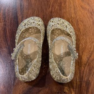 Mini Melissa Size 7 Campana Gold Shoes